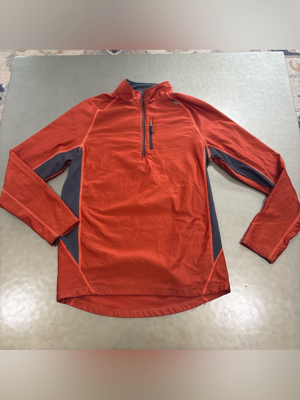 Men's Orange Quarter-Zip Athletic Pullover